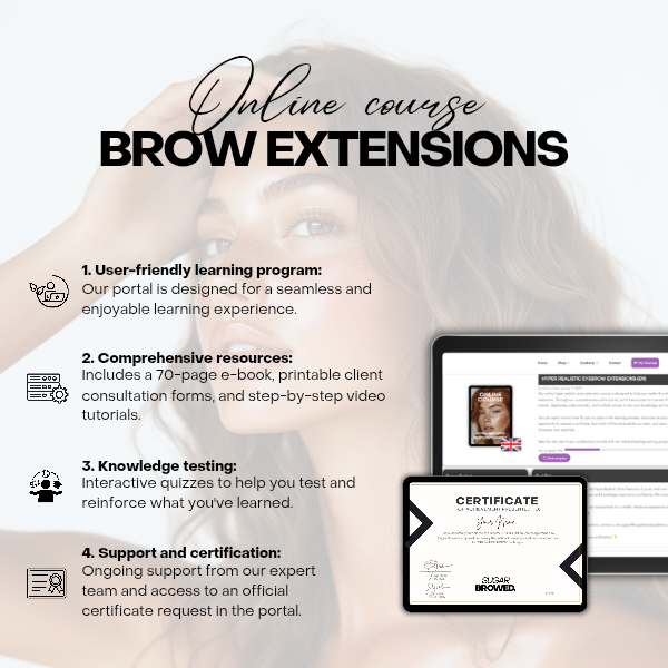 EXTENSIONS DE BROW DE COURS EN LIGNE