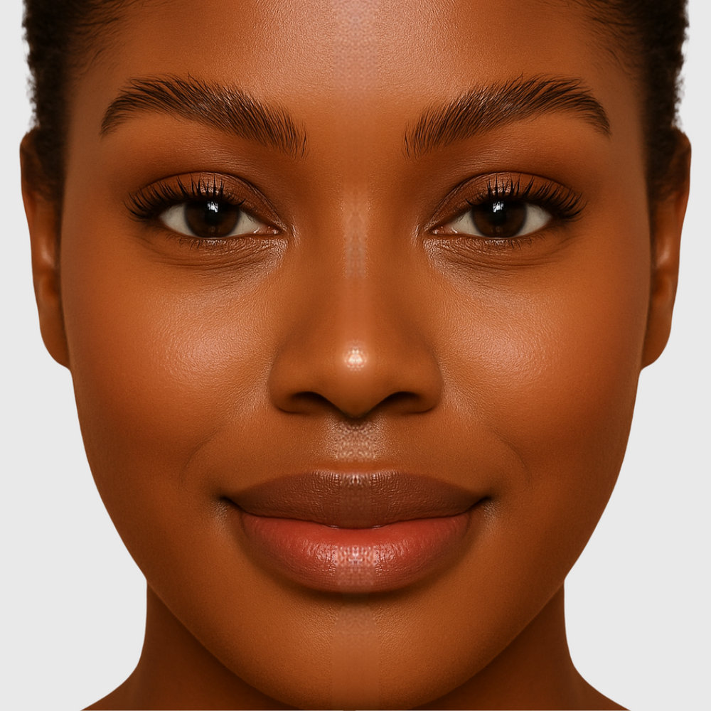 Close-up of a woman with sleek, lifted eyebrows after brow lamination treatment.