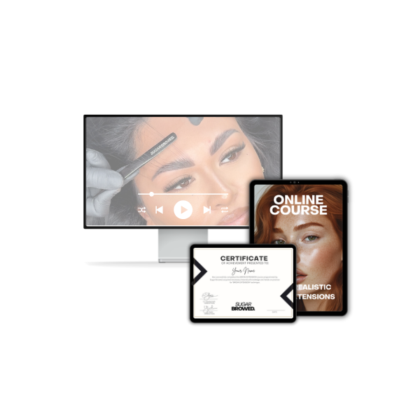 Online Brow Extensions Course with video training, e-book, and certificate – Sugar Browed professional education