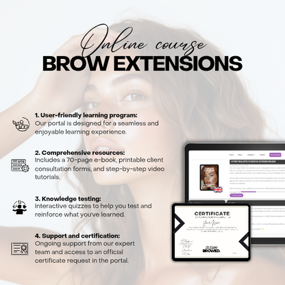 EXTENSIONS DE BROW DE COURS EN LIGNE