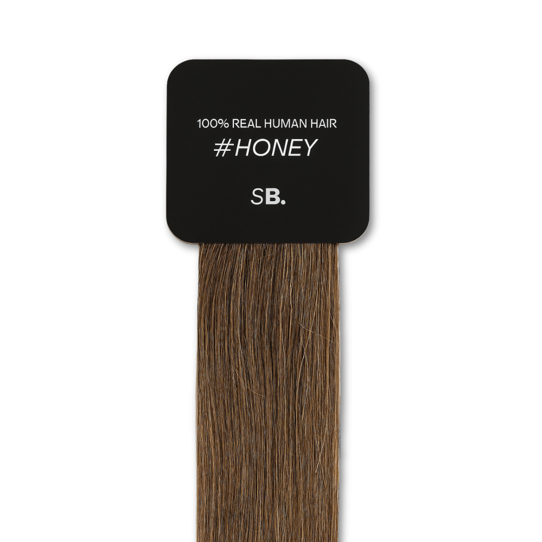 Honey shade real human eyebrow hair extension by Sugar Browed – warm beige tone for natural brow enhancement.