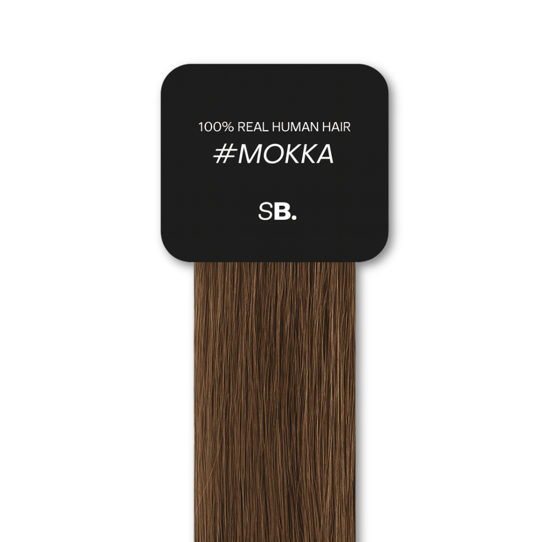 Mokka shade real human eyebrow hair extension by Sugar Browed – rich medium brown eyebrow hair made from 100% natural human hair for full, defined brows.