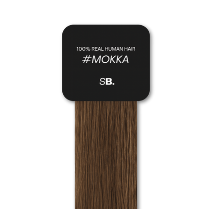 Mokka shade real human eyebrow hair extension by Sugar Browed – rich medium brown eyebrow hair made from 100% natural human hair for full, defined brows.